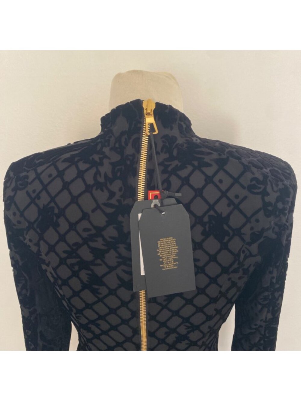 NWT H&M x Balmain Long Sleeve Top Floral Black - Picture 11 of 11